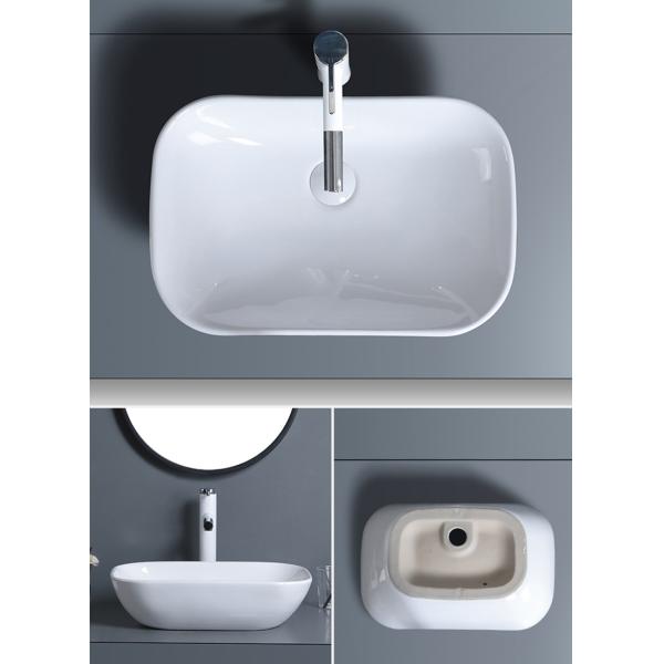 Таз доказательства царапины керамического прямоугольного фарфора раковины Bathroom сосуда белый