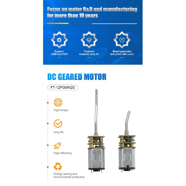 Futeng Factory Custom 6v 24v  12v Gear Reducer Motor for Household Appliances