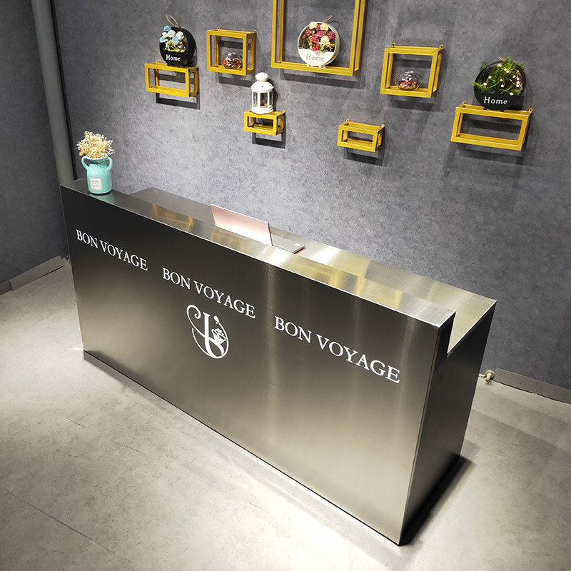 Cashier Checkout Reception Desk Custom Design for Stainless Steel Store Counter Table