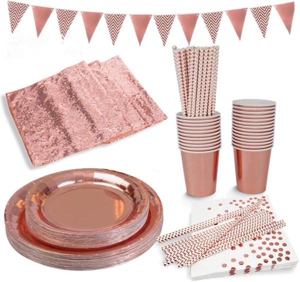 DT2096 7.75 Inches by 1/4 inch Rose Gold Disposable Dishware