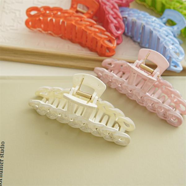 Candy colored water ripple link shape chain clip super Fairy Sweet hair clip back head hair accessories