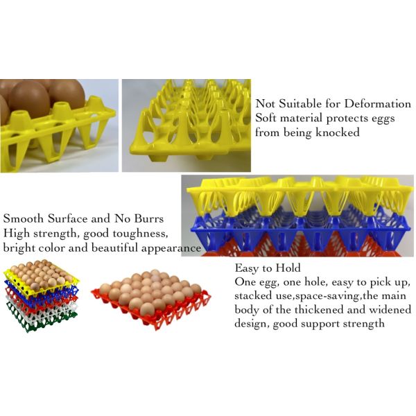 Reusable Plastic Egg Tray Egg Crates 30-Egg Flats For Home Chicken Farmers, Stackable Egg Cartons Hold Multiple Eggs, Great For Storing, Sorting, And Shipping Eggs, Durable And Reusable
