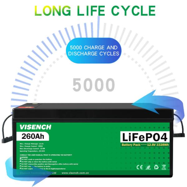 Solar Energy 12V 260Ah Rechargeable Lithium iron Phosphate Battery Lifepo4 Batteries 12.8V 260Ah Lithium Battery Pack
