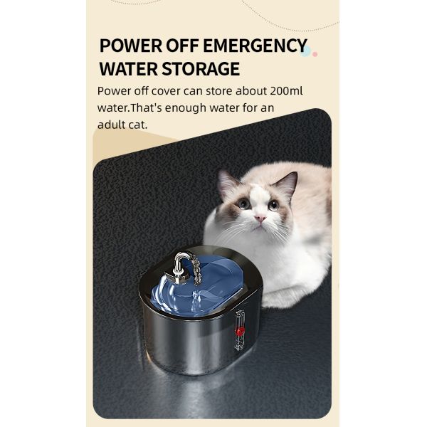 2.5L 304 Food Grade Stainless Steel Eco-Friendly Automatic Pet Water Feeder 5V Filtration Purification Mute Drinking Fountain