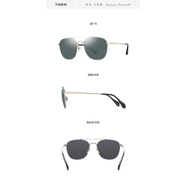 Unisex Metal Frame Polarized Sunglasses Square Grey Blue TAC Lens Silver