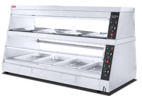 1300W Food Warmer Glass Display 0-85 Degree Temperature For kfc
