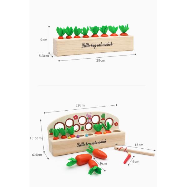 Baby Carrot Harvest Wooden Montessori Toys Matching Game