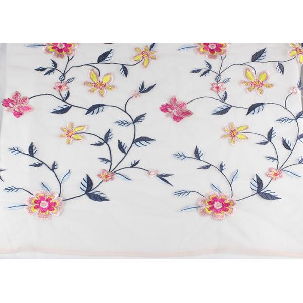 120 см вышило флористической Мулти покрашенной марле ткани шнурка для фабрики одежды