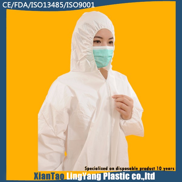 Latex Free Disposable Microporous Coverall , Disposable Protective Coveralls
