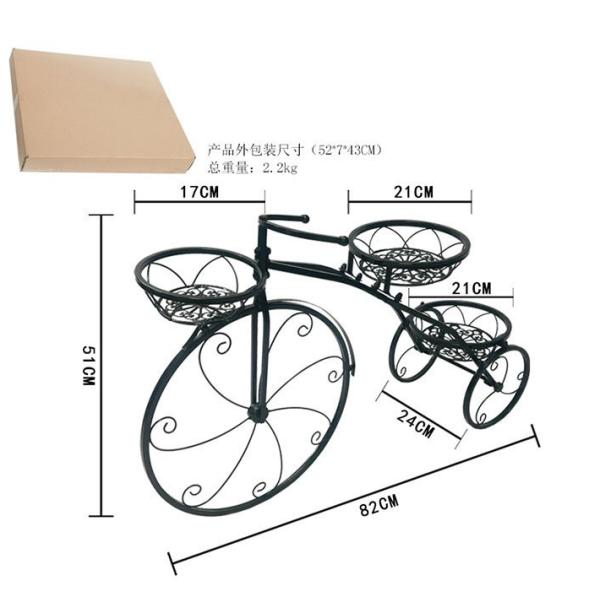 Anti Abrasion Outdoor Antique Bicycle Metal Flower Stand
