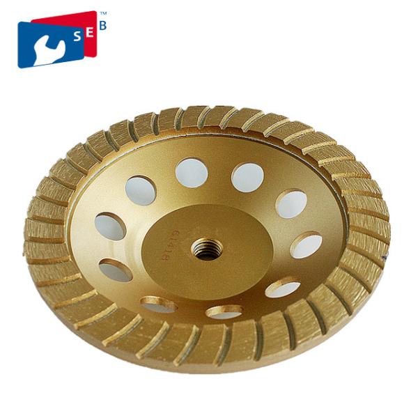 5 Inch Wet Grinding Cyclone Diamond Cup Wheel Painted Color Carbon Steel Body