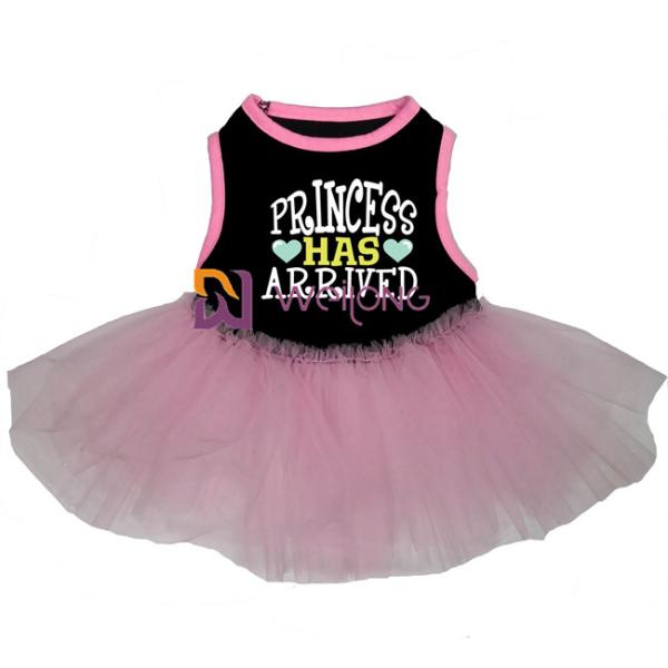 Tulle Ruffles Small Dog Dresses Sleeveless And Loose Round Collar pink dog dress