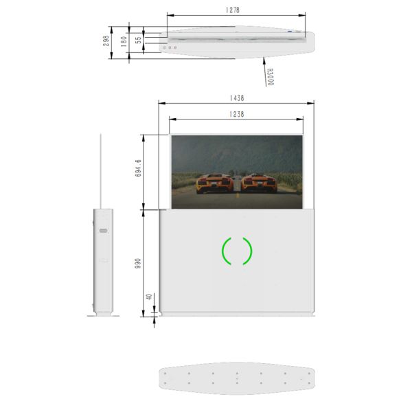 Brand New 55-inch flexible HD Liftable Transparent OLED Screen