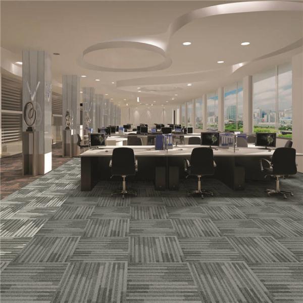 Office Project Hotel Carpet Tiles Cut Loop PP With Cushion Backing Carpet Tile