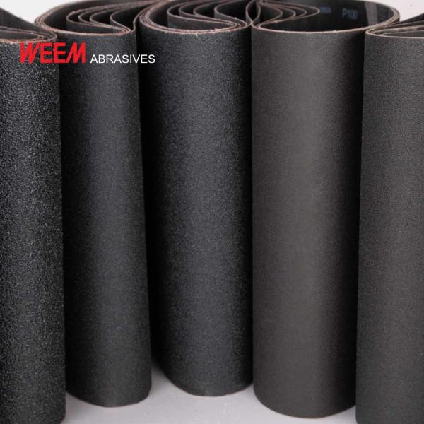 Silicon Carbide Sanding Belts - Y Weight Waterproof Polyester Grit P24 - P180