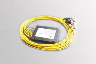 1x8 PLC Fiber Optic Splitter ABS Black Box Cassette 2.0mm / 3.0mm Pigtail