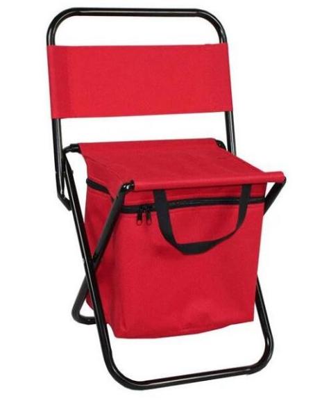 Folding Stool Backpack Insulated Cooler Bag, Collapsible Camping Hunting Fishing Multifunction Chair Front Pocket