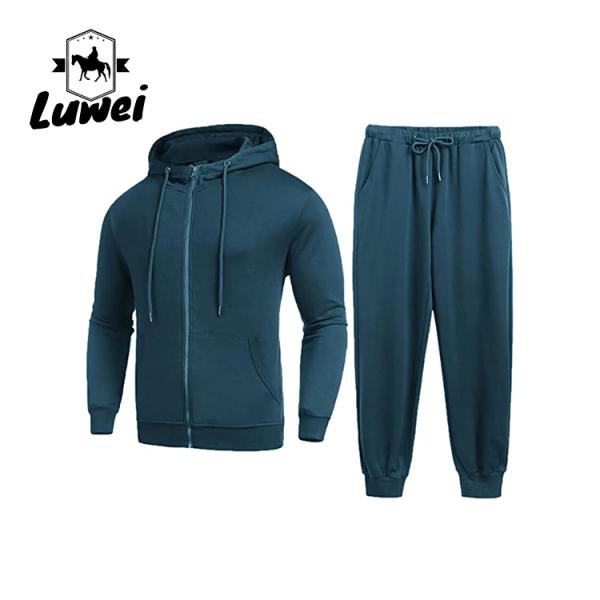 Fashion Jogger Pullover Custom Made Oversized Plain Zip Bluza Moletons Mens Sweatsuits 2 Piece Hoodie Tracksuit Sets