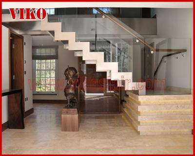 Double Steel Plate Staircase VK31S Stainless Steel, Power Coated,，Wooden ，Beech Tread , Carbon Steel Stringer,