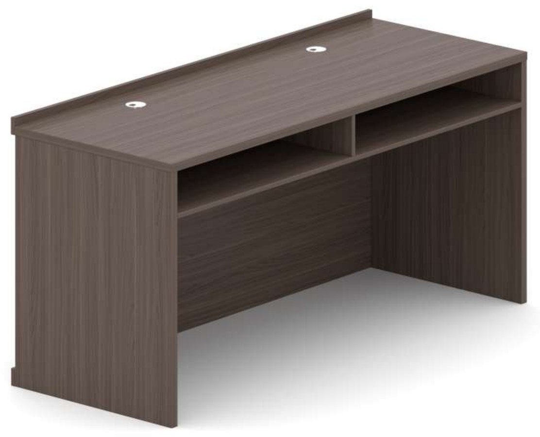 Office Writing Desk with Cable Grommets and Storage Bays-Desks