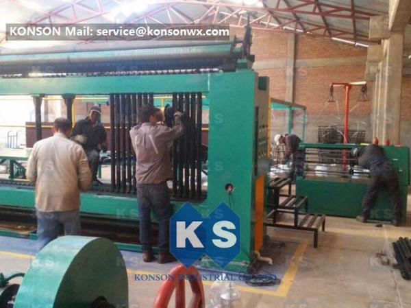 Zinc PVC Wire Gabion Box Machine Overload Protect Clutch Automatic Oil System