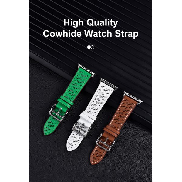 Irregular Polka Dot Genuine Leather Strap · 38~49mm | OEM