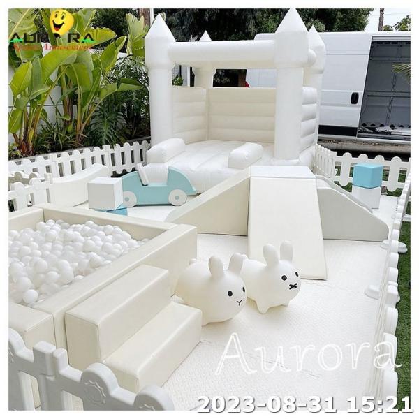 Outdoor Party Inflatable White Castle Soft Play Equipment Indoor Playground