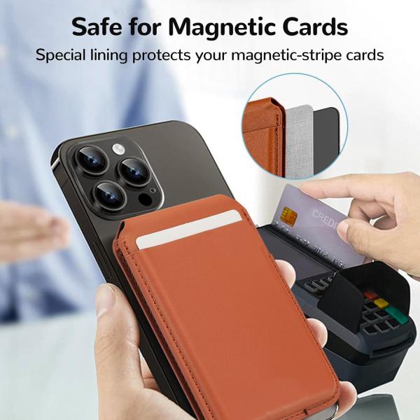 Customizable MagSafe Wallet PU Leather iPhone Magsafe Card Holder With Embossed UV Print N52 Magnet