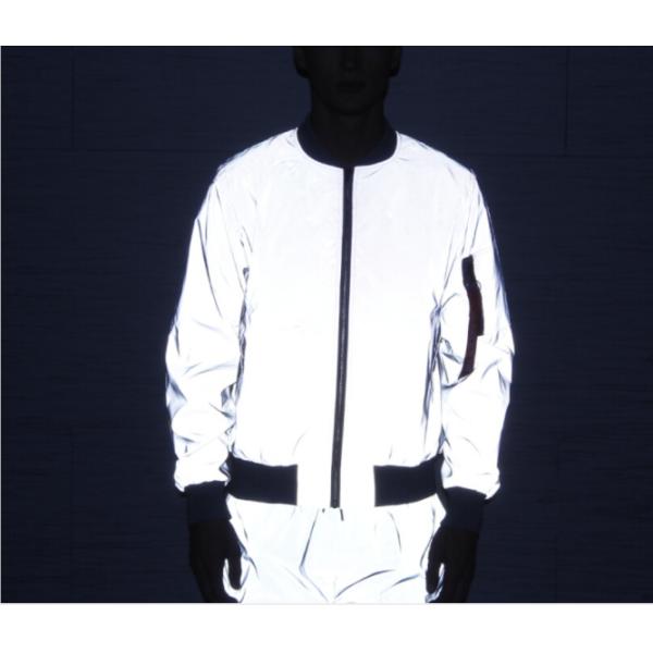 Fashion Blank Ma1 Flight 3M Reflective Bomber Jacket Slim Fit For Autumn