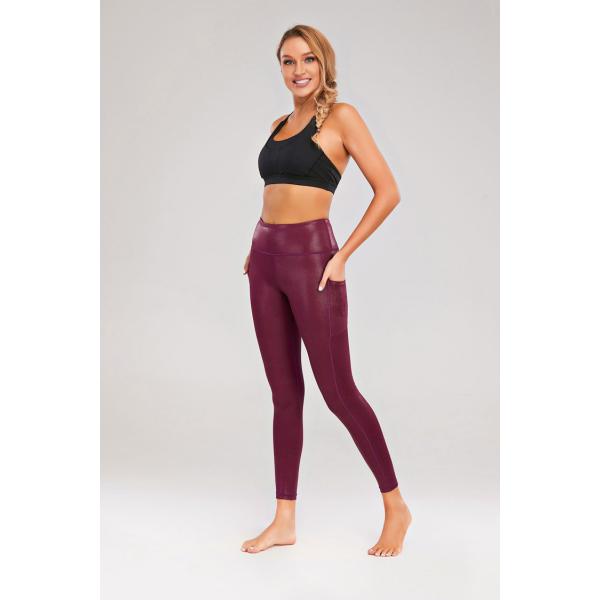 75% Polyester 25% Spandex Womens Yoga Leggings With Phone Pocket