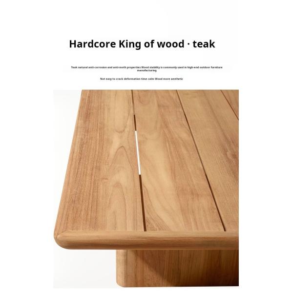 Outdoor Teak Dining Teakwood Patio Table And Chairs Anti Corrosion Anti Cracking