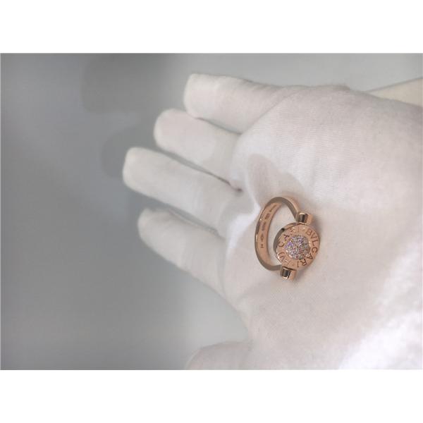 18K Luxury Jewelry Jewelry Vintage Rose Gold Engagement Rings With Mother Of Pearl / Pavé Diamonds