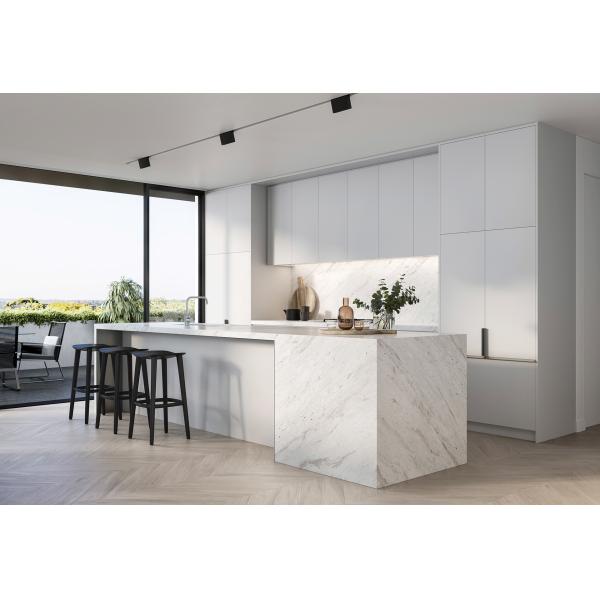 Particle Board Modern Wooden Matt Lacquer Finished Grey Kitchen Cabinet