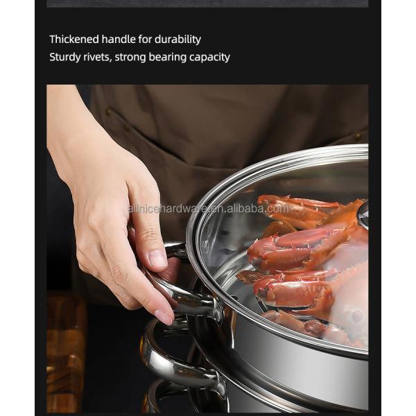 Hot Selling Cookware Cooking Food Steamer Stainless Steel Steamer Pot Kitchen Soup Pot With Steamer