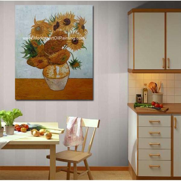 Impressionism Van Gogh Sunflower Painting Reproduction Hand Painted Masterpiece on Linen
