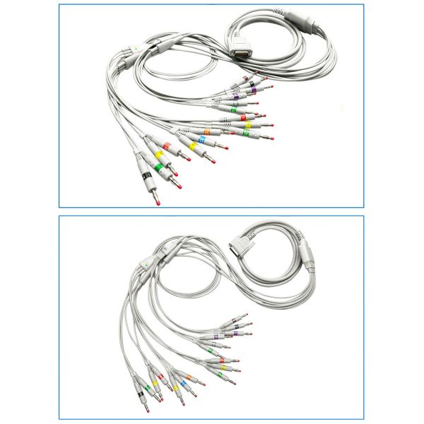 MAC1800 Compatible KD3-VB12I 26PIN 18 Lead Grey 1.1m ECG Machine Cable Medical Consumables CE Certified