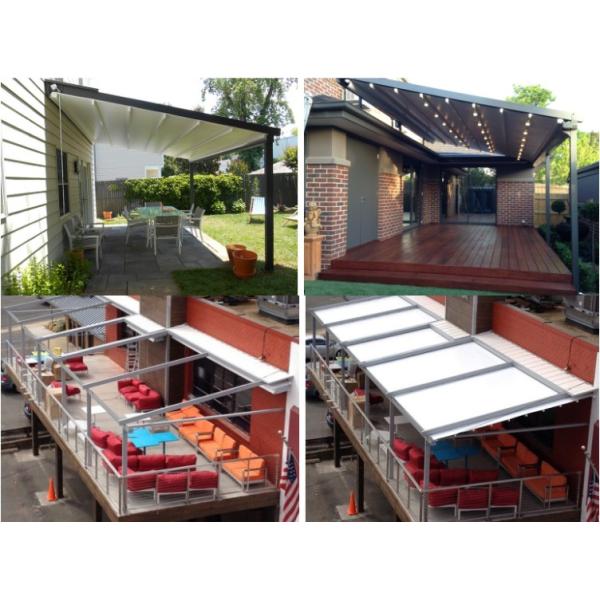 Electric Pergola Roof Canopy Aluminum Electric PVC Waterproof Garden Gazeb