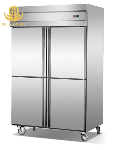 Commercial Four Door Refrigerator Stainless Steel Dual Temperature Air Cooled 680W