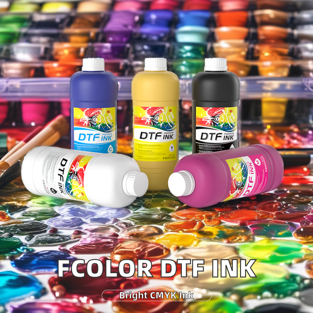 FCOLOR Wholesale Price 1000ml DTF Ink Bottle Quick Dry Soft Hand Feel Ideal for T-Shirt Printing