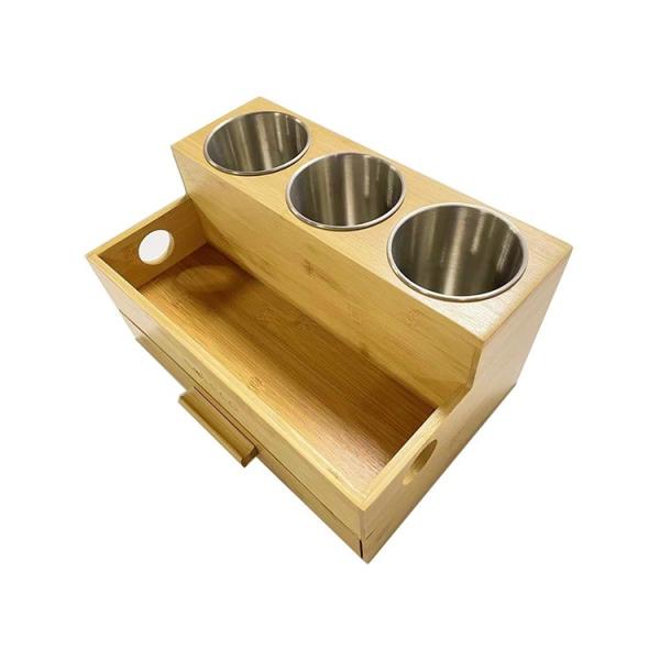 Ferramenta Organizador de cabelo de bambu natural para banheiro de maquiagem