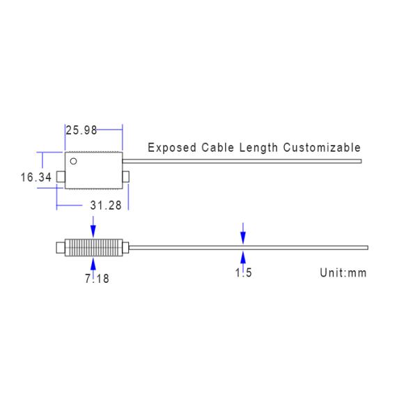 US-CC151B Pull Tight Plastic Cable Seal with 1.54 KN Tensile Strength and Laser Markable Area