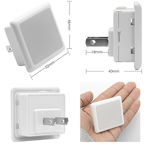 Plug in Night Light Bulbs LED with Dusk to Dawn Smart Sensor, 0.3W Daylight LED Night Lights