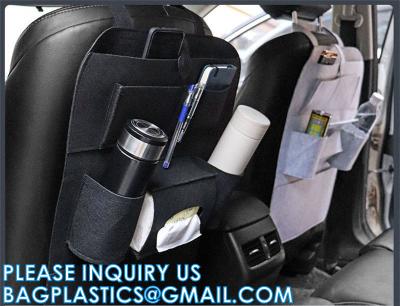 Car Backseat Organizer With Table Holder, Storage Pockets Seat Back Protectors Kick Mats For Kids Toddlers