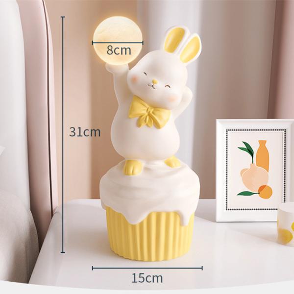 Милая настольная лампа кролика для комнаты детей исследования комнаты прожития спальни
