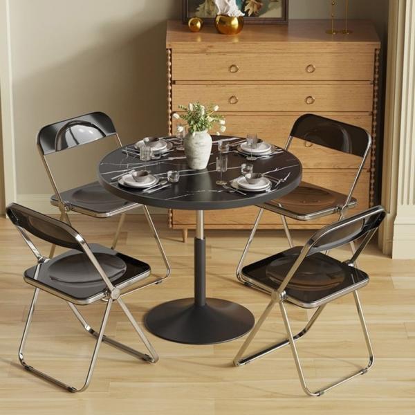 Living Room Furniture Adjustable Coffee Table with PANEL Wood Style and Movable Rolling Round Rack