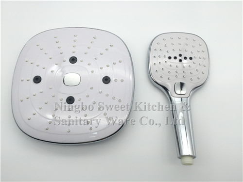 ABS plastic material chrome plating shower head hand shower top shower rain shower set high quality bathroom accessories