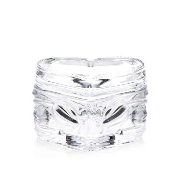 Heart crystal glass jewelry case box for wedding gifts