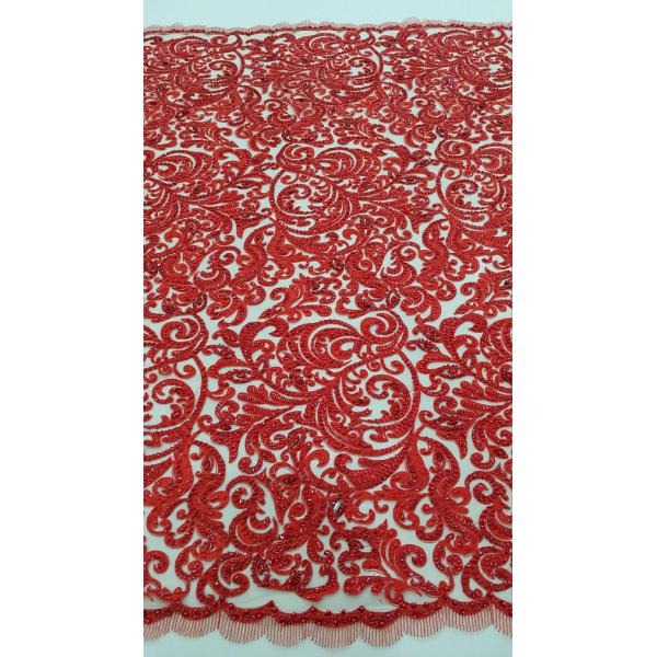 ткань шнурка 125км вышитая красным цветом вышитая бисером, вышитый бисером Брида