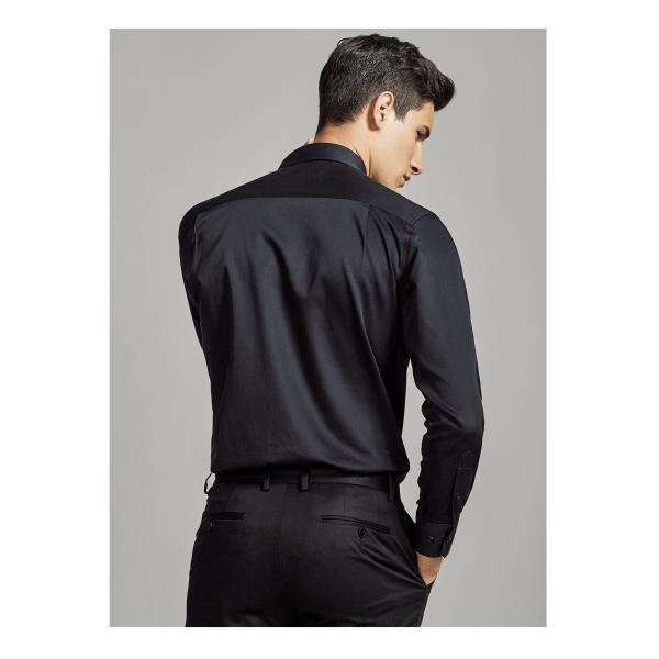 Covered Button Closure Type Long Sleeve Men's Clothing Dress Shirts for and Comfort