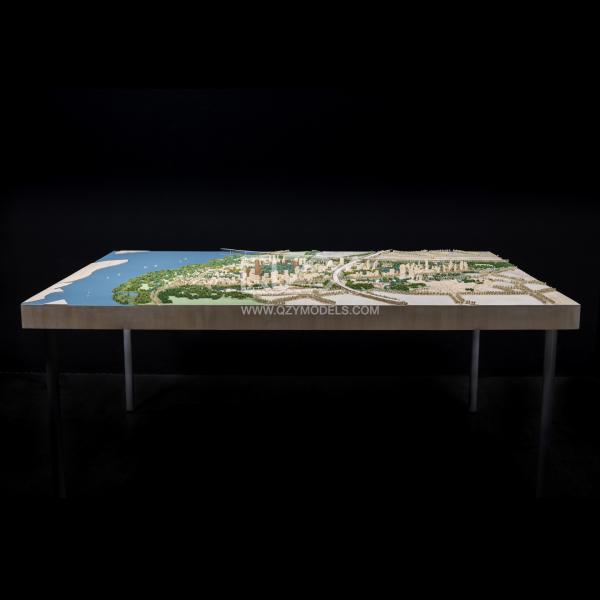 1:1000 Urban Planning Model with Conceptual Minimalism Style and Handmade Craftsmanship for Display and Study
